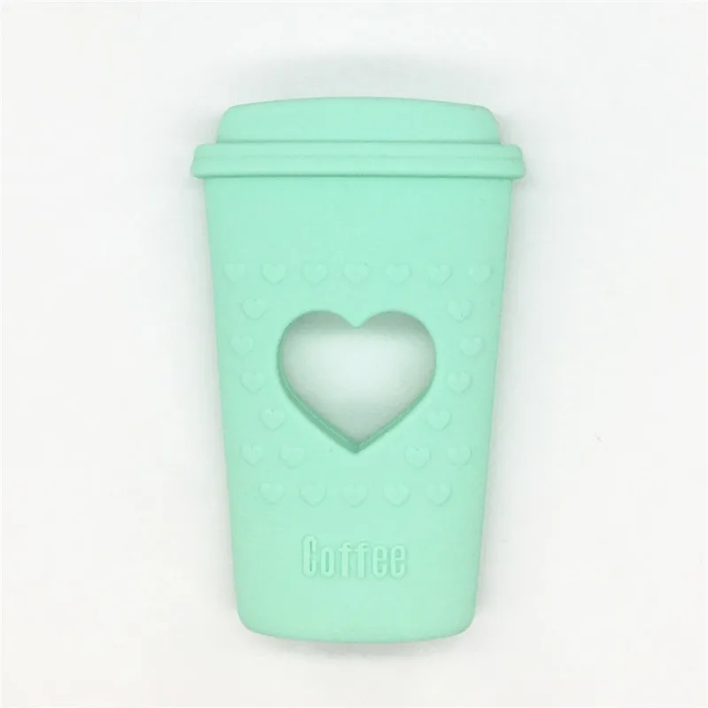 Mint Chenkai 5 шт. BPA Free DIY Милая силиконовая чашка кофе Прорезыватель детское кольцо для соски подвеска-грызунок игрушки ремесла аксессуары - Цвет: Mint