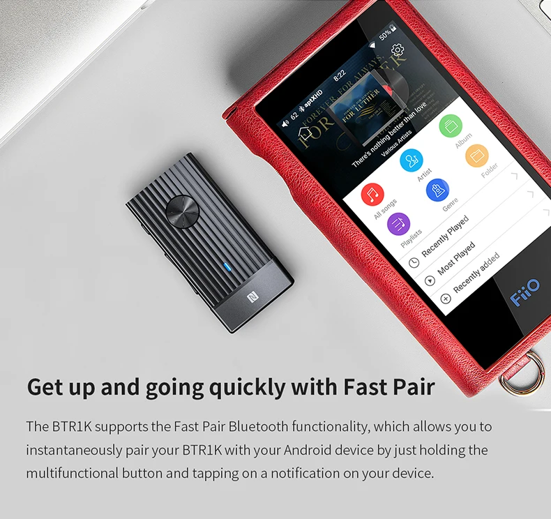 FiiO BTR1K S порт s Bluetooth усилитель 5,0 аудио приемник с поддержкой APTX/AAC/APTXLL NFC сопряжение USB DAC и type C порт