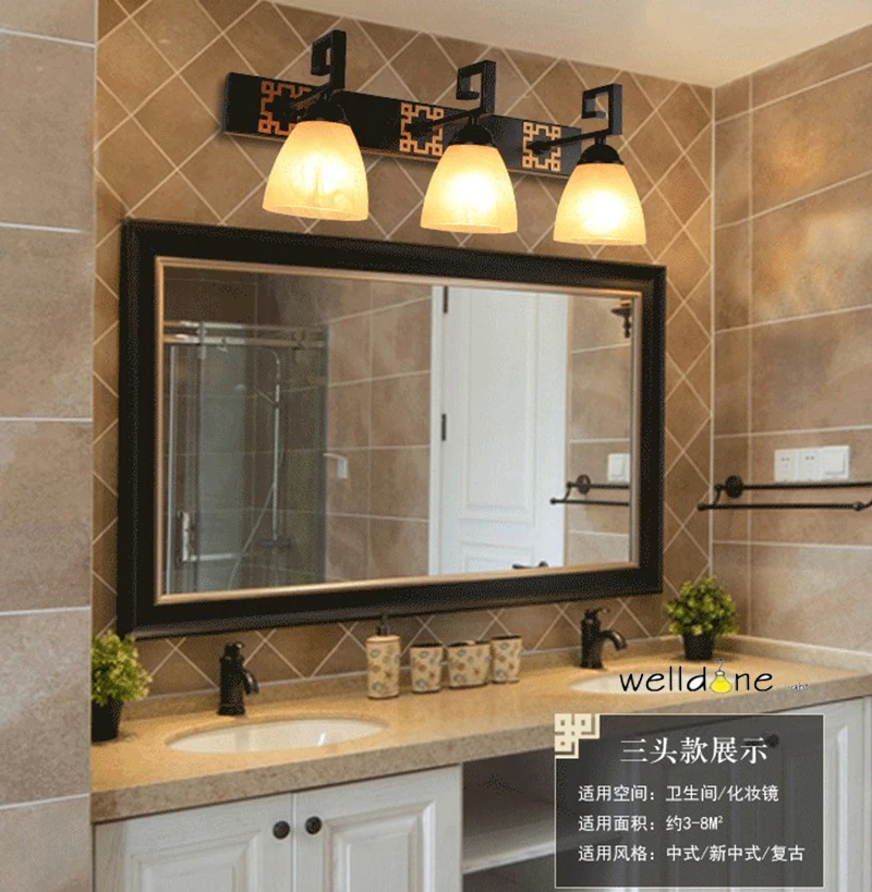 Светодиодная зеркальная лампа из сплава для ванной комнаты Европейский стиль 2/3