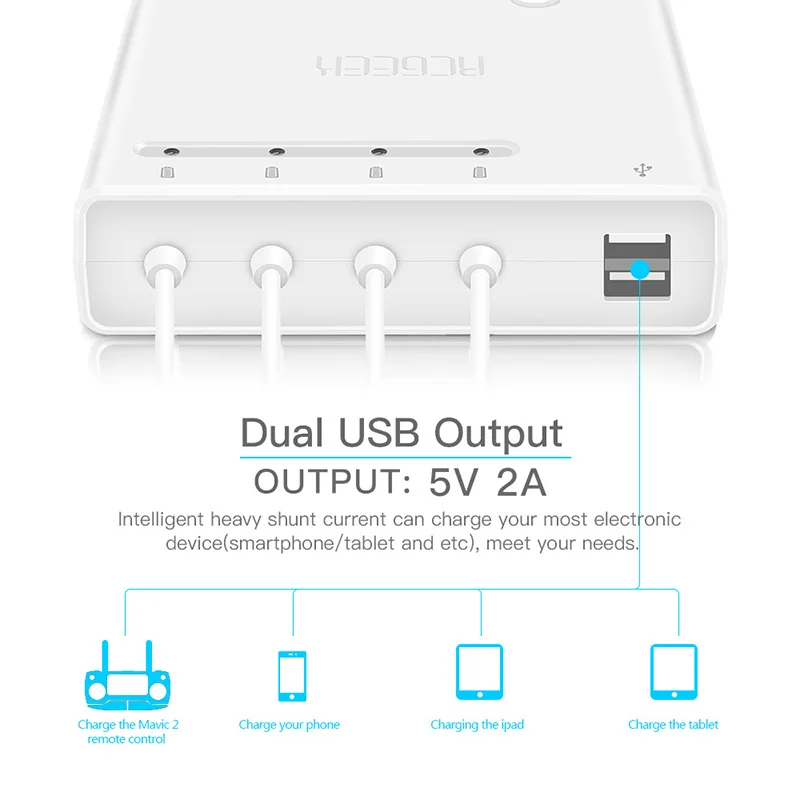 6 в 1 зарядное устройство 4 порта батареи + 2 USB дистанционное управление мобильного