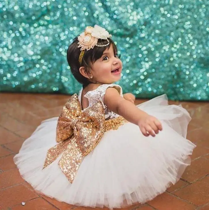 Платье с пайетками для маленьких девочек спинки фатиновые платья-пачки бантом