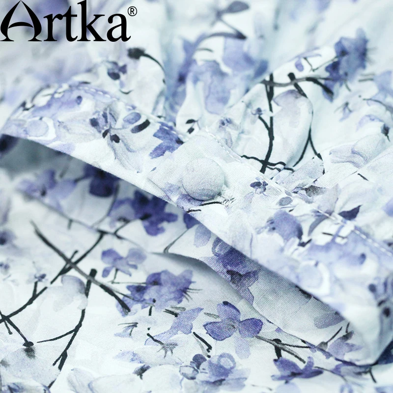 Artka Для женщин новые летние печатных Кружево платье В лоскутном стиле отложной