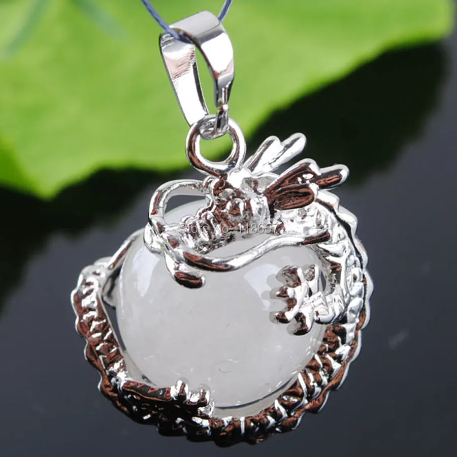 Натуральные белые драгоценные камни бусины Круглый дракон Рейки Чакра