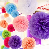 40pcs 10inch 25cm hot sale tissue paper pom poms flower kissing balls home decoration festive party supplies wedding favors