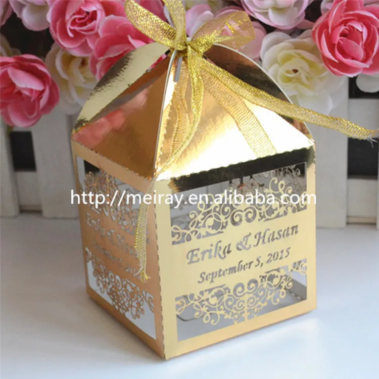 

Cheap christmas gifts and crafts wedding decoration birthday cake photos laser cut gold islamic favor gift box