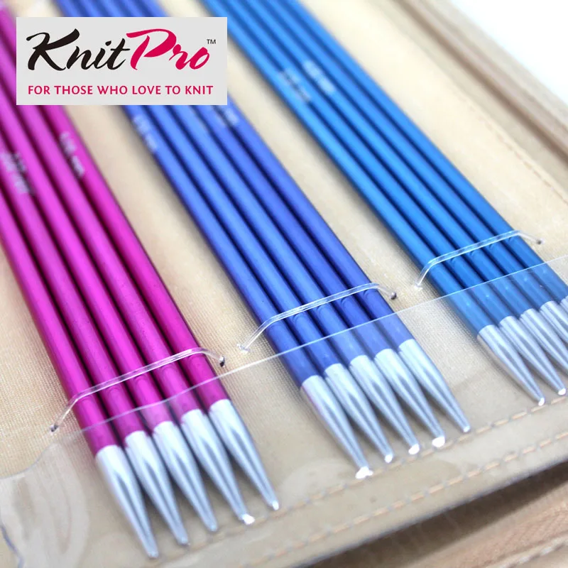 Knitpro Zing 15/20 см с двойным Алюминий Вязание иглы Набор Делюкс и гладкой Ткачество