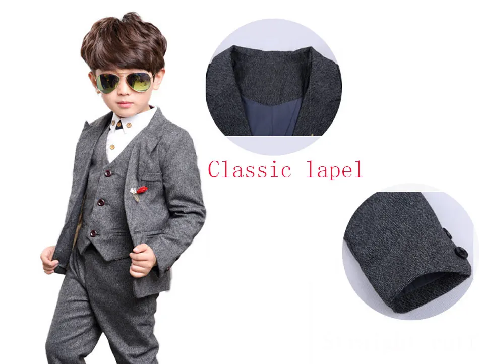 Spring And Fall Formal Children Boy Suit Boy Custom Suit Dress Costume Boy Wedding Children's Wear Three-Piece Set