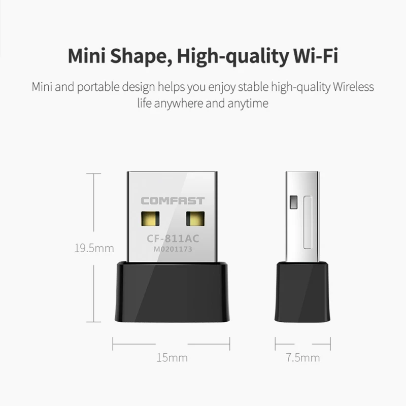 

Wireless WIFI Network Card 650Mbps Dual Band USB Adapter For Desktop Laptop Dual Band Wireless Transmission And Signal Reception