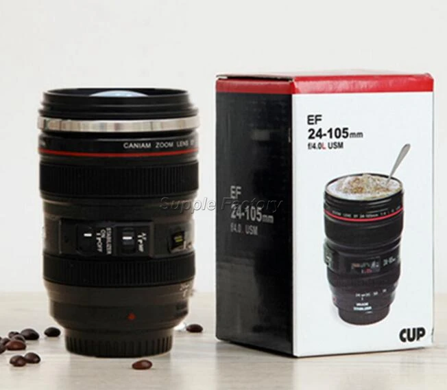 10 шт. креативные кружки с линзами из нержавеющей стали 400 мл|mug coffee|coffee tea cupcamera lens mug