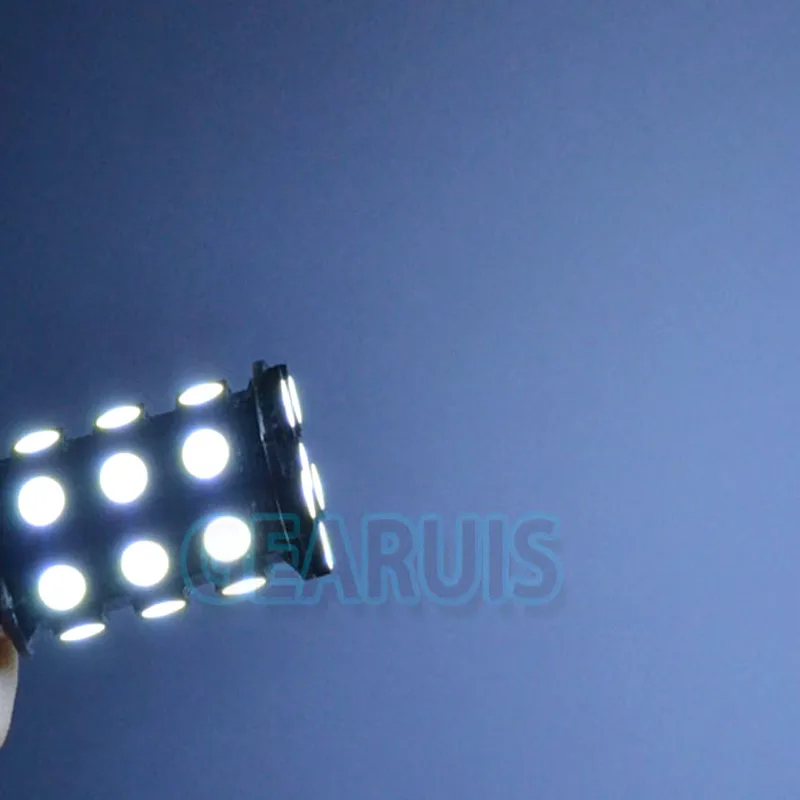 100 шт./лот S25 1157 BAY15D P21/5 Вт 27 SMD 5050 LED 27SMD задний фонарь лампа Кукуруза теплый белый