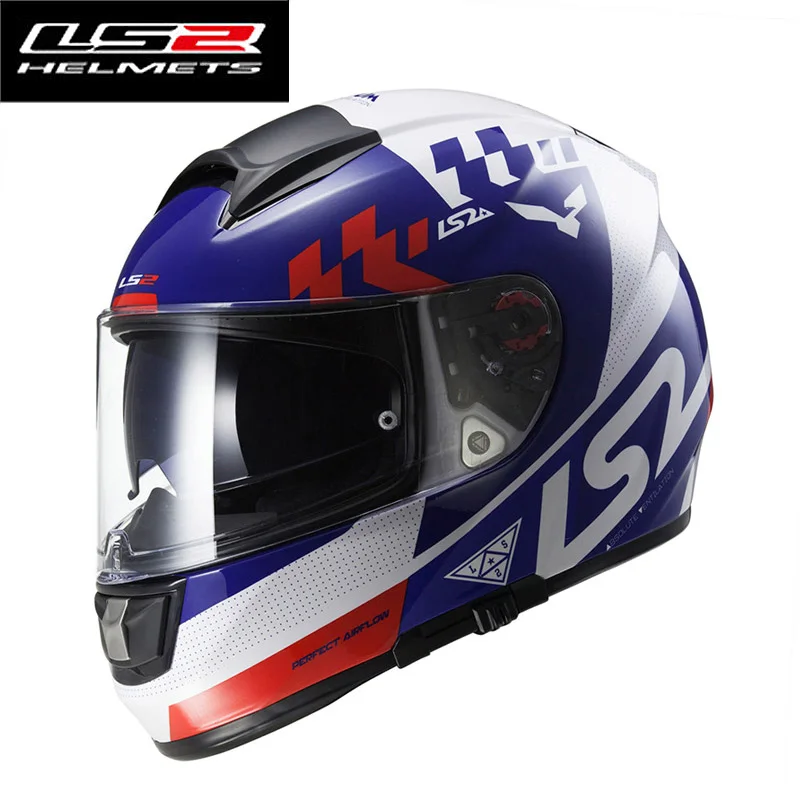 LS2 FF397 стекловолокно полное лицо moto rcycle шлем двойной солнцезащитный козырек индивидуальность moto rbike шлем сертификации ECE одобрить гоночные мото шлемы - Цвет: 2