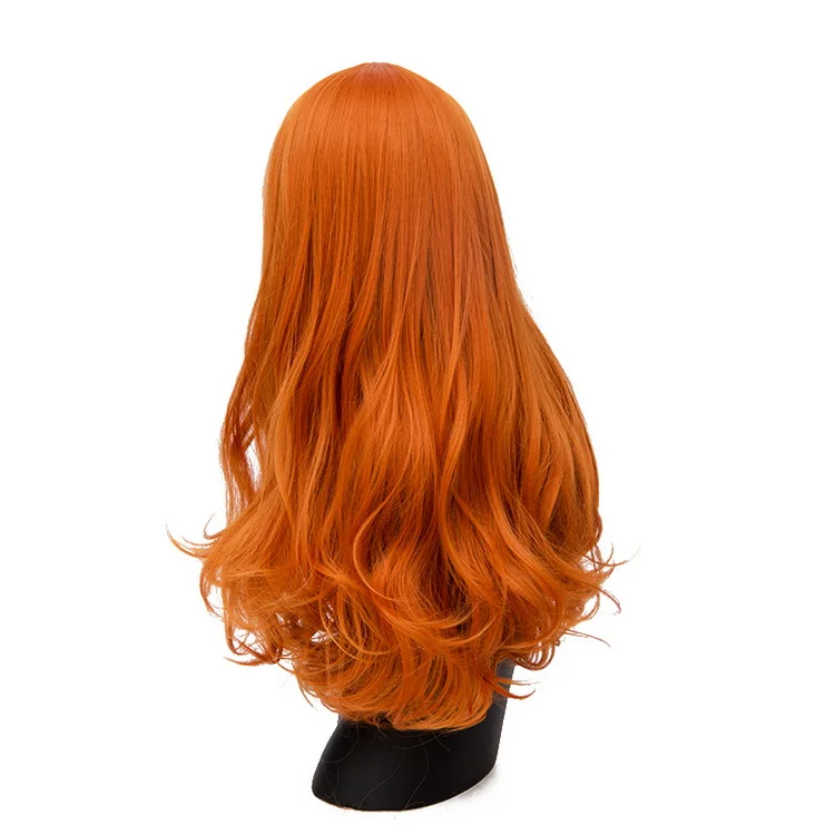Yiyaobess 24 дюймов Золотой Оранжевый Синий Розовый Фиолетовый Зеленый Натуральный длинный волнистый парик Косплей парики для женщин синтетические волосы 19 цветов - Цвет: orange