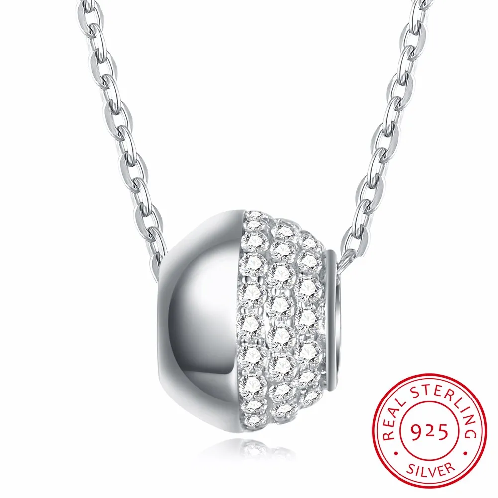 Hemiston 925 пробы 100% серебряный маленький круглый шарик с цирконом женский цепочки и