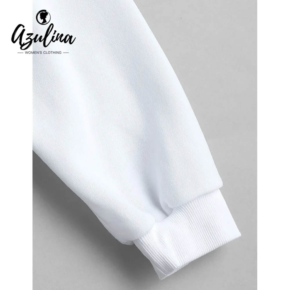 AZULINA American Flag Half Zip Sweatshirt Women Letter Hoodies Spring Ladies Mock Neck Long Sleeves Female Pullovers | Женская одежда