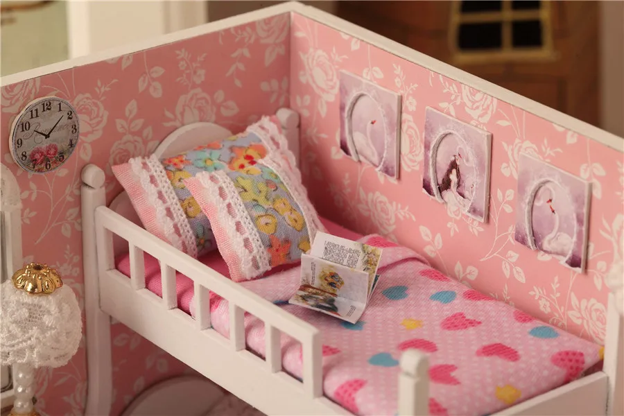 Сборный DIY Миниатюрный Кукольный дом, игрушка Sunshine Dreaming Angel, DIY Дом, игрушки с мебели, светодиодный светильник, подарок на день рождения, H-006