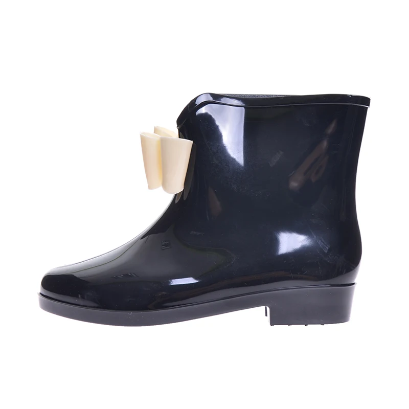 HEE GRAND/милые короткие непромокаемые сапоги с бантом резиновые ботильоны на