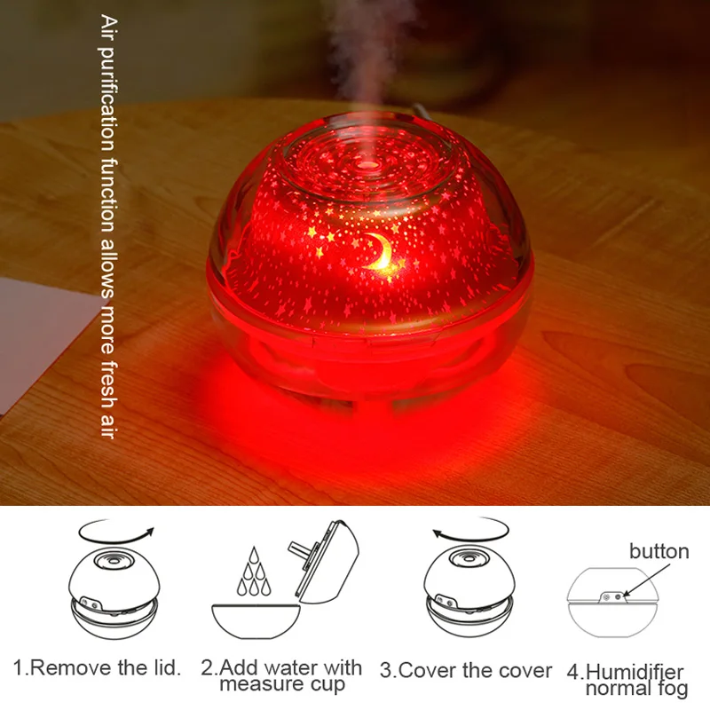 DEKAXI 500 мл USB Air Humidfier Настольный Ароматический диффузор ультразвуковой