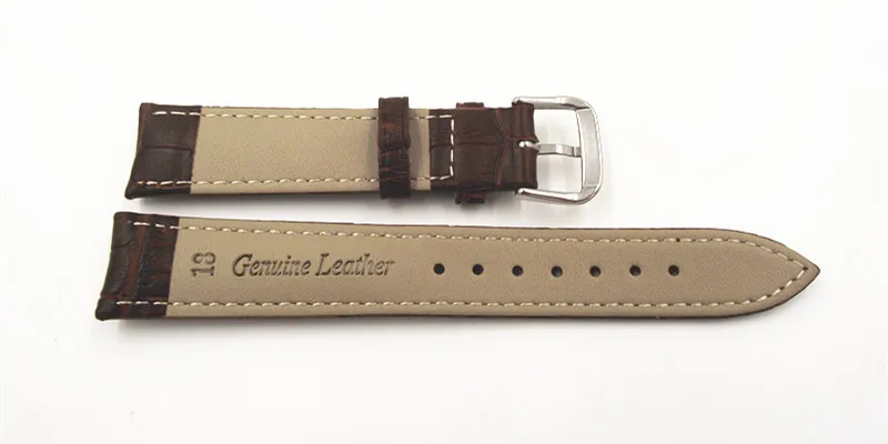 Прибыл 1 шт. 18 мм подлинная коровья кожа часовой браслет часы ремень кофе цвет