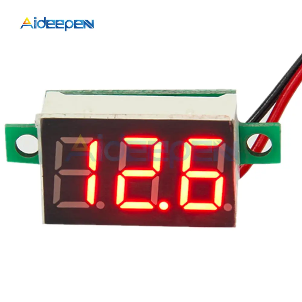 

0.36 Inch Mini LED Digital Voltmeter Red Panel Voltage Meter DC 4-30V 3-Digit Display Adjustment Voltmeter