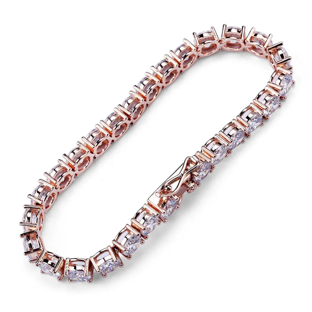 TOPGRILLZ 3 мм 4 мм AAA+ кубический цирконий Теннисный браслет ICED OUT хип-хоп ювелирные изделия Iced Out 1 ряд золото CZ талисманы браслет для подарков