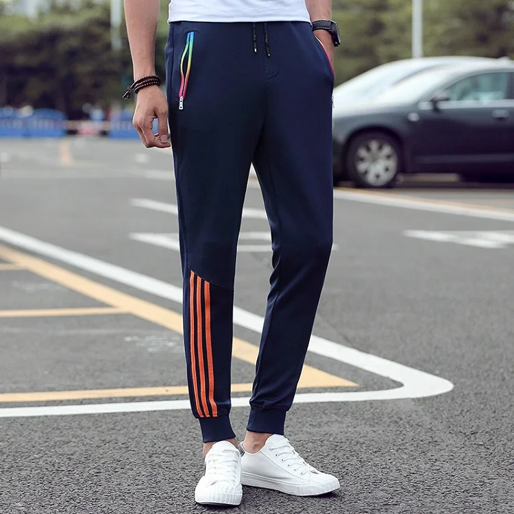 MT201 Dark Blue LBL Полосатые брюки мужские Джоггеры спортивные длинные прямые брюки мужские для фитнеса Дропшиппинг - Цвет: MT201 Dark Blue