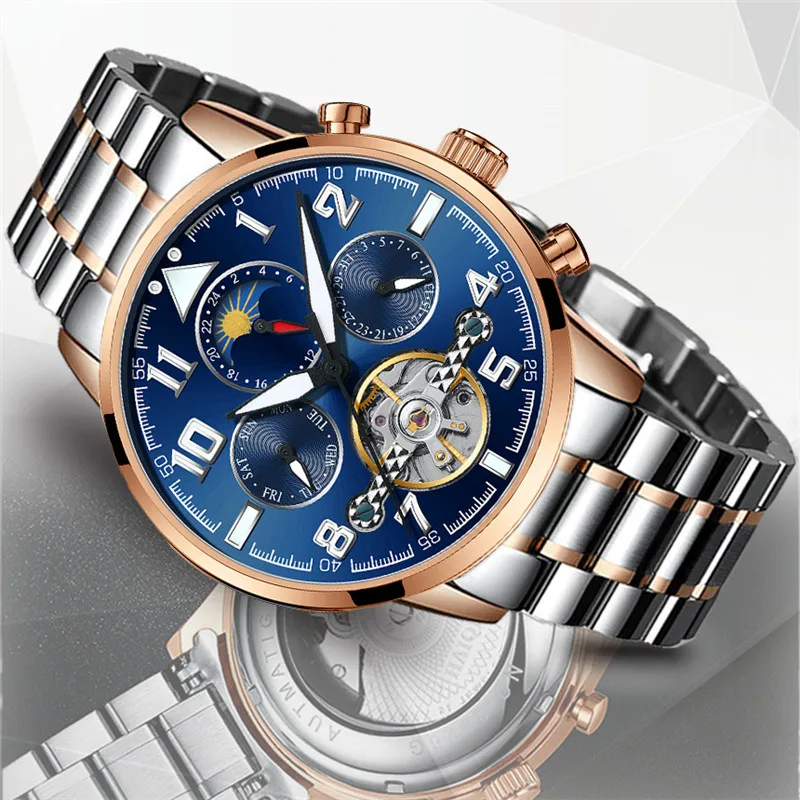 

HAIQIN Men's Watches mechanical Mens Watches Top Brand Luxury Automatic Watch Men Tourbillon Military Sport Clock reloj hombres