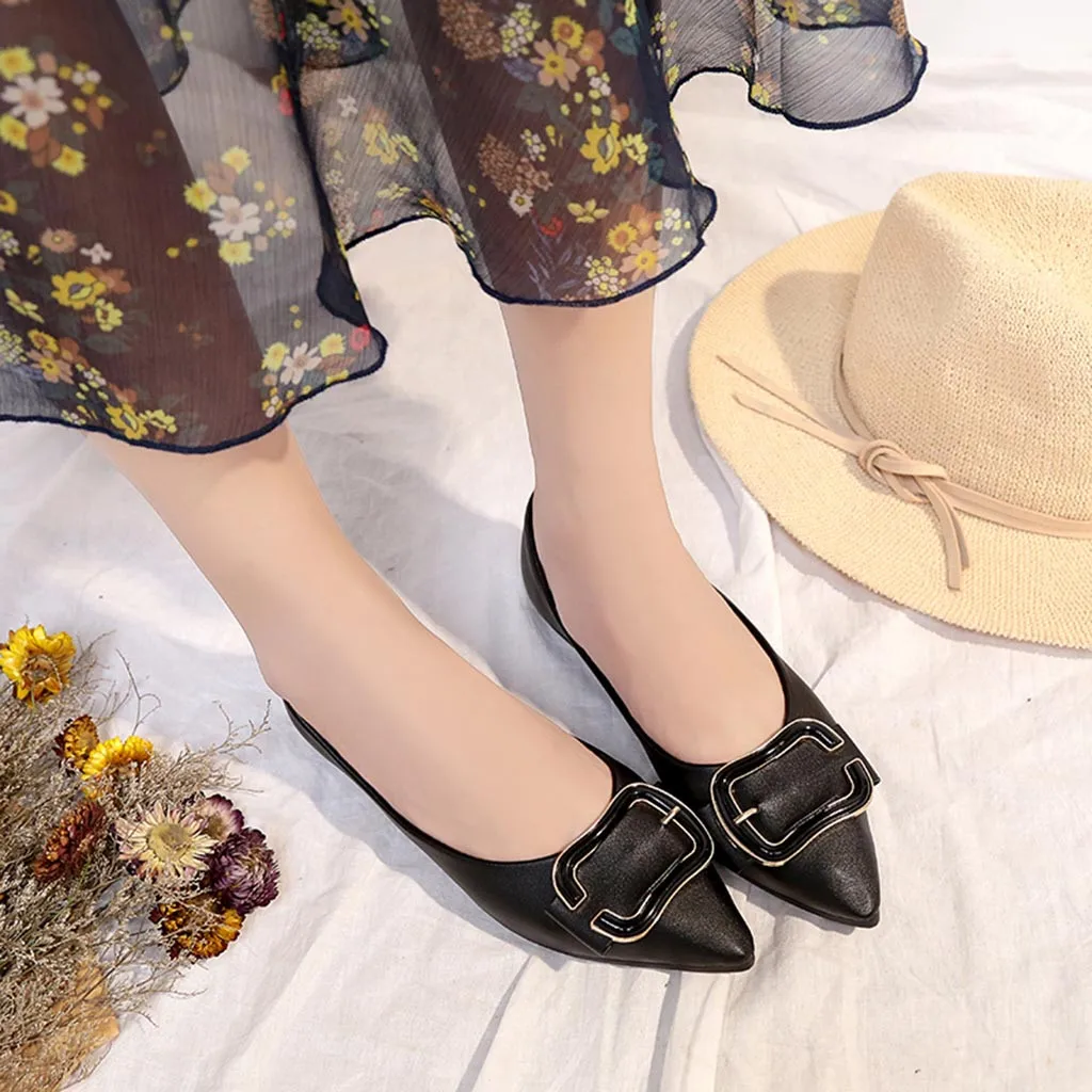 Chaussures femme Женские однотонные повседневные лоферы с острым носком и