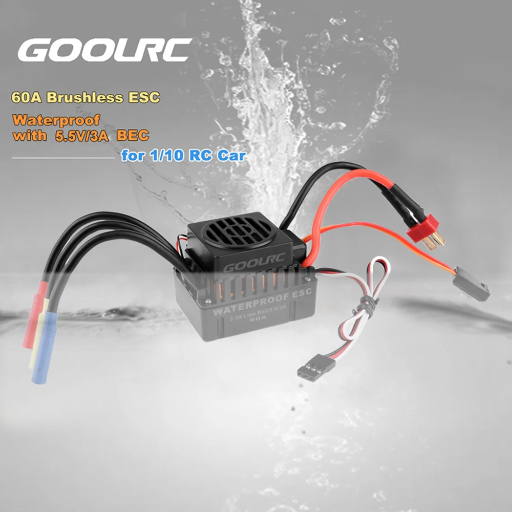 GoolRC Модернизированный водонепроницаемый 3650 4300KV бесщеточный двигатель с 60A ESC Combo