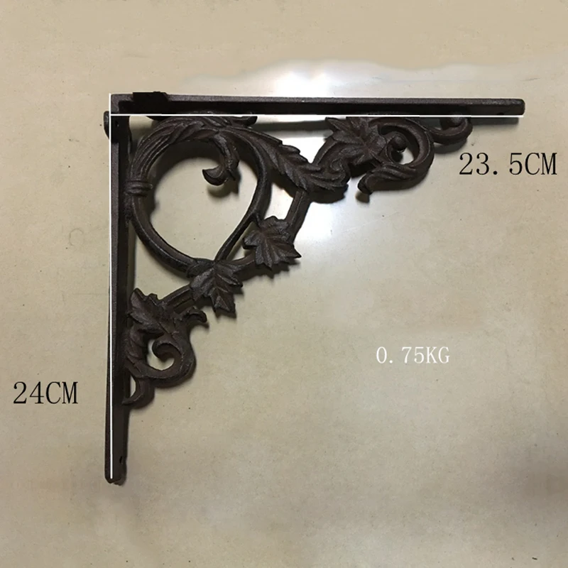 2 шт./одна пара античных цветочных чугунных декоративных кронштейнов для полки