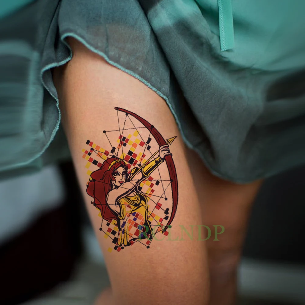 

Waterproof Temporary Tattoo Sticker Bow and arrow Fake Tatto Flash Tatoo Large size Tatouage Leg Arm for Women Men girl