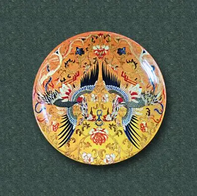 1 Longfeng Chengxiang раскачивающаяся керамическая декоративная тарелка фоновая настенная декоративная настенная подвесная тарелка - Цвет: 1