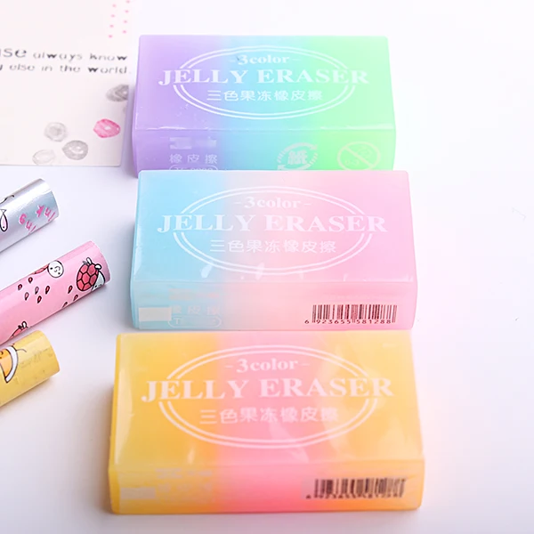 2 шт./лот Kawaii красочные ластик школьные канцелярские желе резиновые ластики для карандашей офисные zakka Детские принадлежности(ss-1622