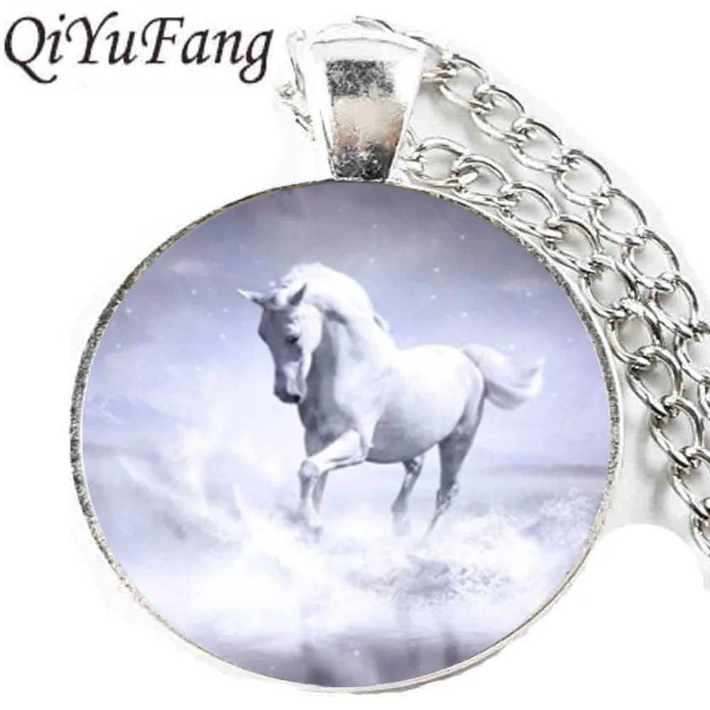 QiYuFang 2018 модная лиса акварель лес Кристалл стимпанк кулон ожерелье ювелирные