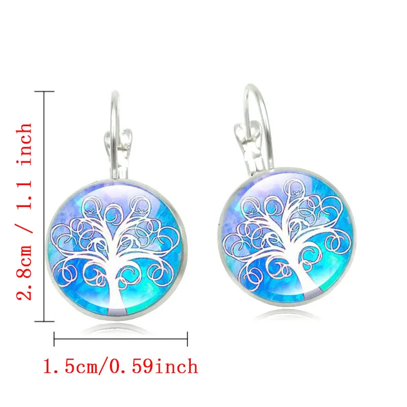 Женские серьги гвоздики XUSHUI XJ Tree of Life с эффектом пуш ап 9 стилей|earrings tree life|tree life