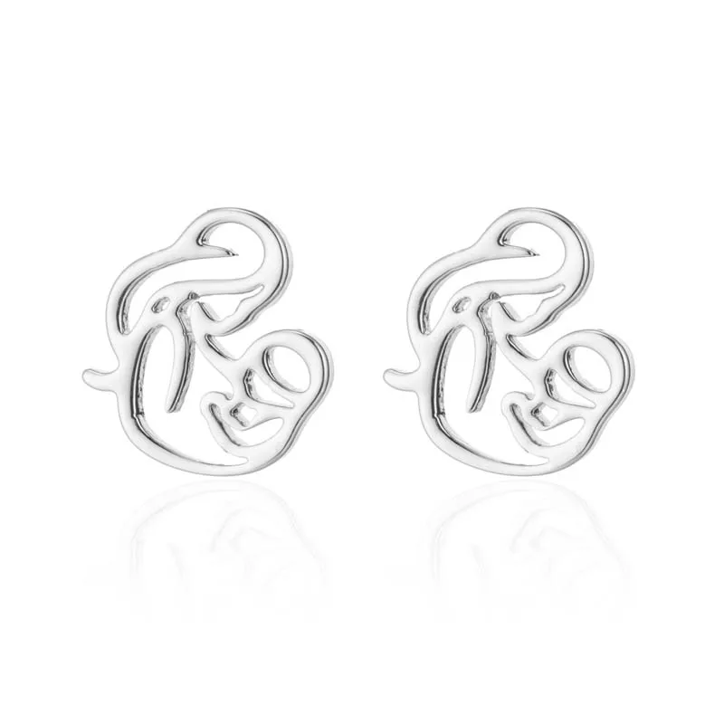 Серьги подвески из нержавеющей стали в форме кормящих мам классический набор