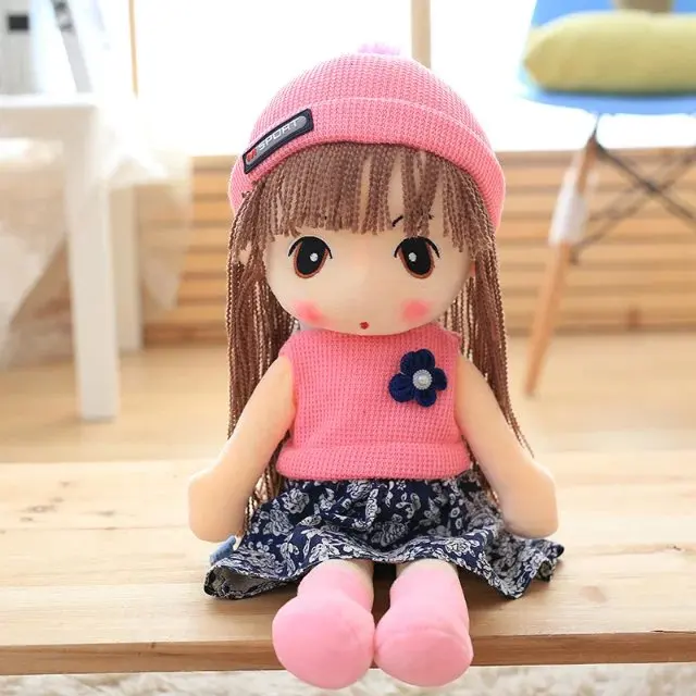 pink sweater 1 шт. 45 см Новинка RagDoll мягкие куклы плюшевые Фил плюшевые Свадебные Тряпичные куклы милые игрушки Милая модель девочки дети подарок на день рождения - Цвет: pink sweater