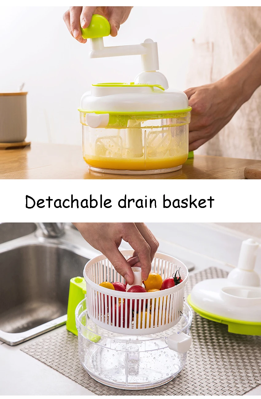 Kitchen Mini Manual Meat Grinder Machine Hand-cranked Garlic Chopping Gadget Vegetable Fruit Twist Shredder Carrot Smash