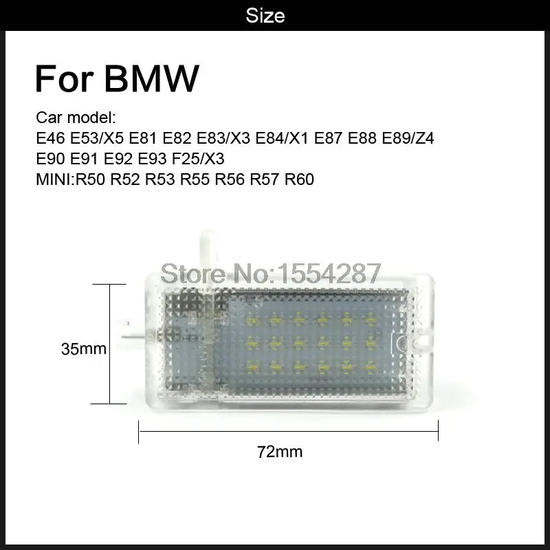 2 шт. светодиодные перчатки коробка свет для BMW E53/X5/E87/E92/E46/X3/MINI R56/R53|Фара авто в