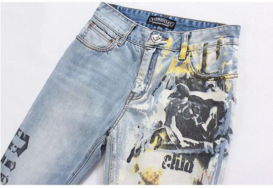 Весна и осень период хан издание мужчин брюки личность цветной рисунок или узор