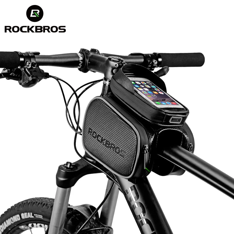 ROCKBROS водонепроницаемый велосипедный чехол с сенсорным экраном телефон Топ труба сумка MTB дорожный велосипед рама переднее седло сумка и велосипед pannier аксессуары