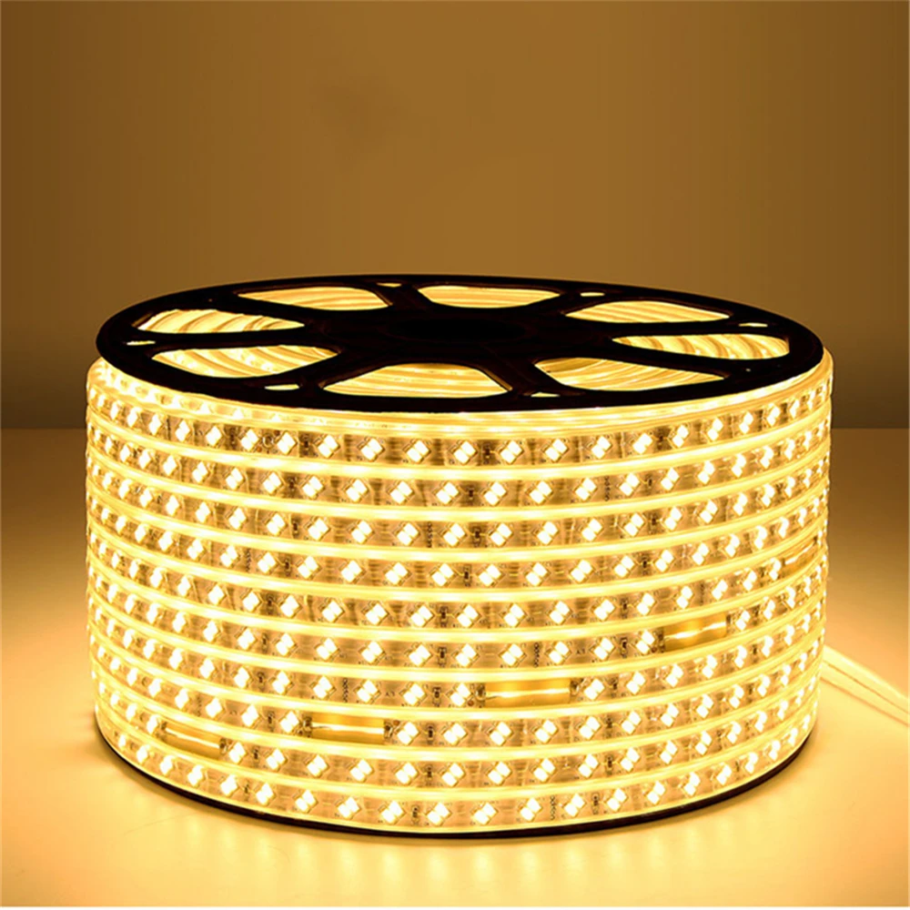 

IP67 LED Strip 220V 5730 120LED/M Waterproof Flexible Lamp Replace T5 Real 10W/M With EU Plug Warm/Cold White