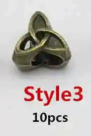 10pcs Style3 10 шт./упак. бронза разных 10 видов стилей, подвязанные лентой, с объемной волной, дредлоки, для увеличения объема, бусины кольца трубки около 4,8-5,8 мм отверстие для Аксессуары для волос - Цвет: 10pcs Style3