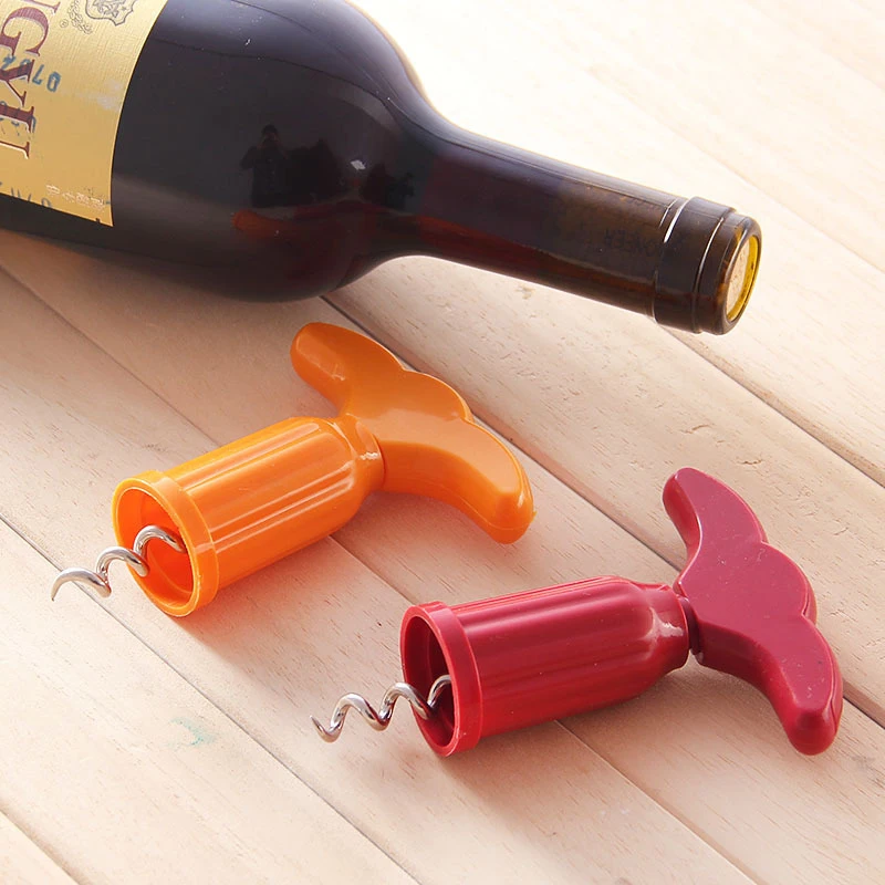 Plastic Handle Professional Wine Opener Portable Screw Corkscrew Bottle Cook Tools Random Colors | Дом и сад