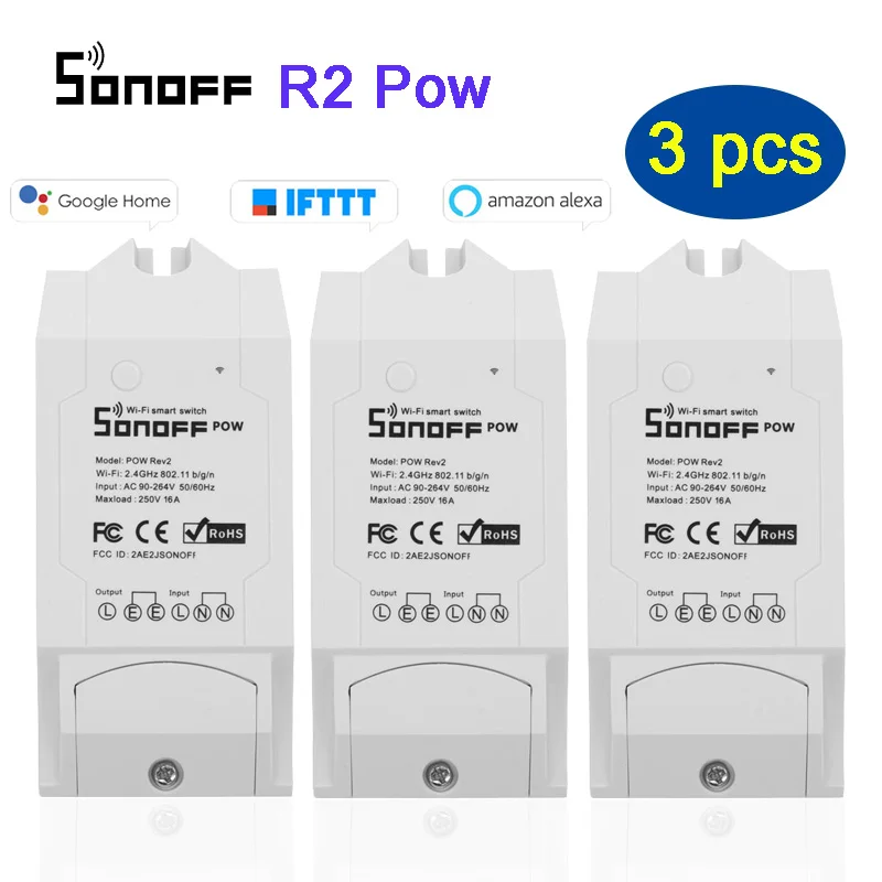 Смарт переключатель Sonoff Pow R2 Wifi с более высокой точностью измерения