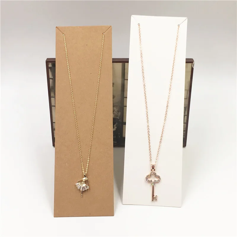 

20Pcs Blank Kraft Paper Jewelry Display Necklace Cards Hang Favor Label Tag For Jewelry Making DIY Accessories 18.5x5.5cm