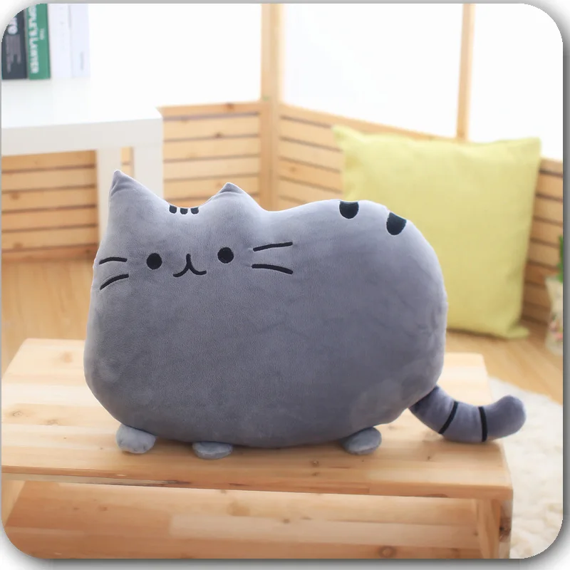 gray 50 см Kawaii кошка подушка мягкая кошка подушка плюшевые животные Подушка кошка милые игрушки подарки на день рождения Дети девочка кошка большая подушка - Цвет: gray