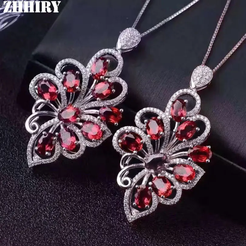 Женское ожерелье из серебра 925 пробы с натуральными гранатами|sterling silver gold|natural