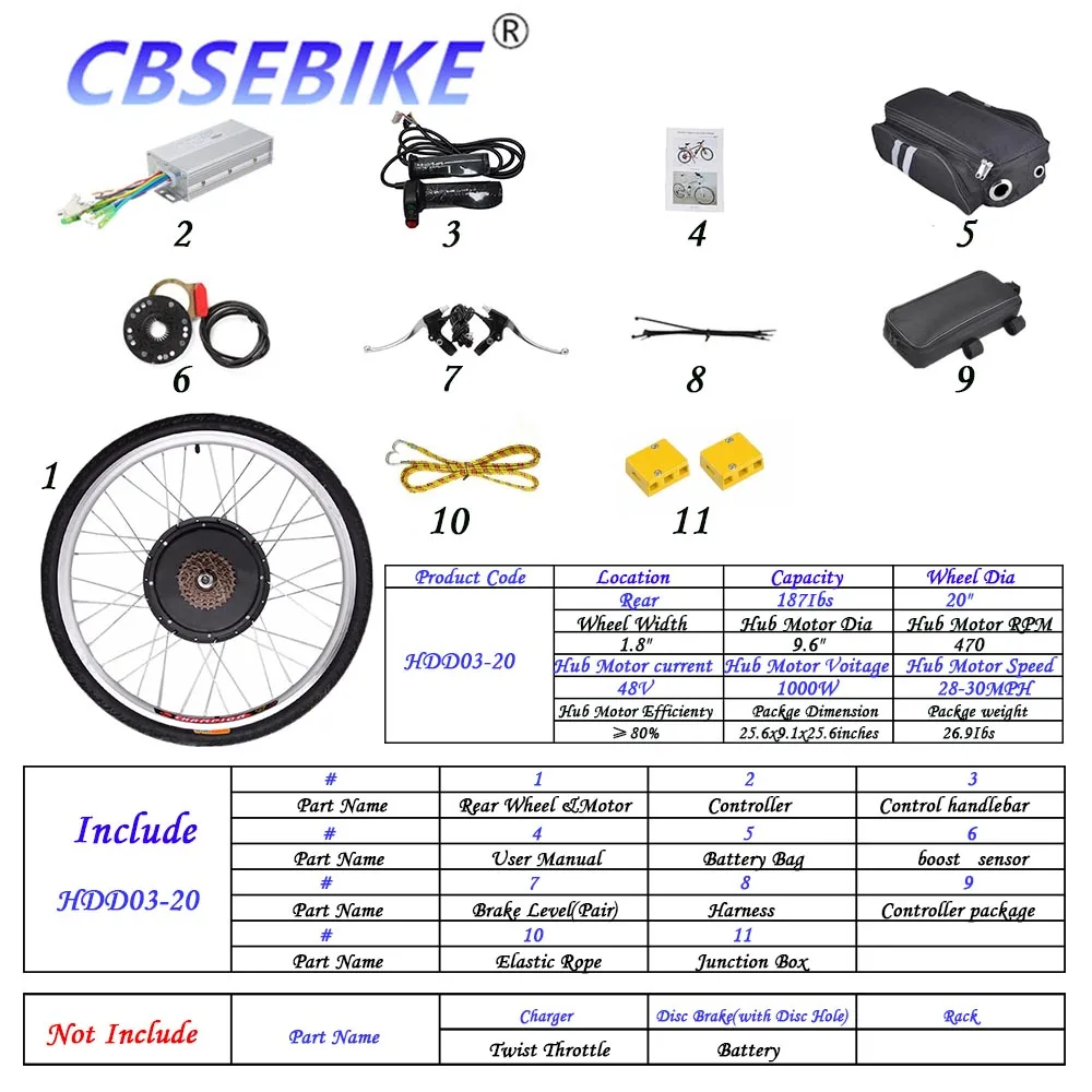 20inch 48V1000W HDD3 Ebike высокоскоростной конверсионный комплект 36v500w 48v500w 48v1000w 20 дюймов Мотор Ступицы заднее колесо HDB01-20 - Цвет: 20inch 48V1000W HDD3