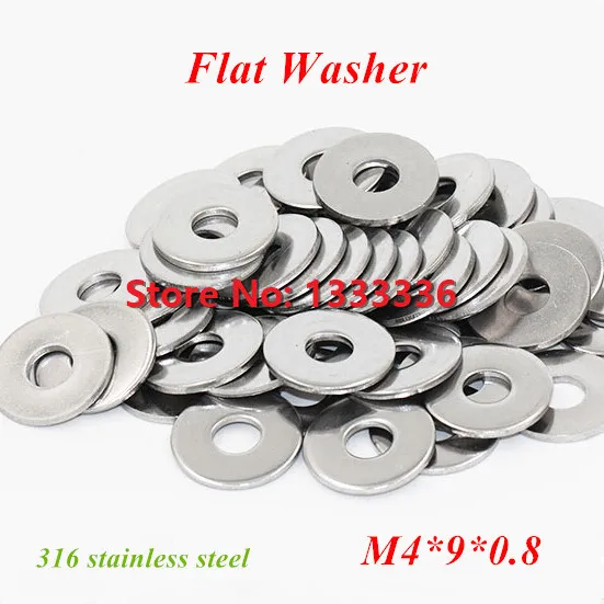 200 шт./лот M4 DIN125 Плоские шайбы A4 Marine Grade / 316 нержавеющая сталь * 9*0 8|a4 holder|a4 b6a4 sticker |