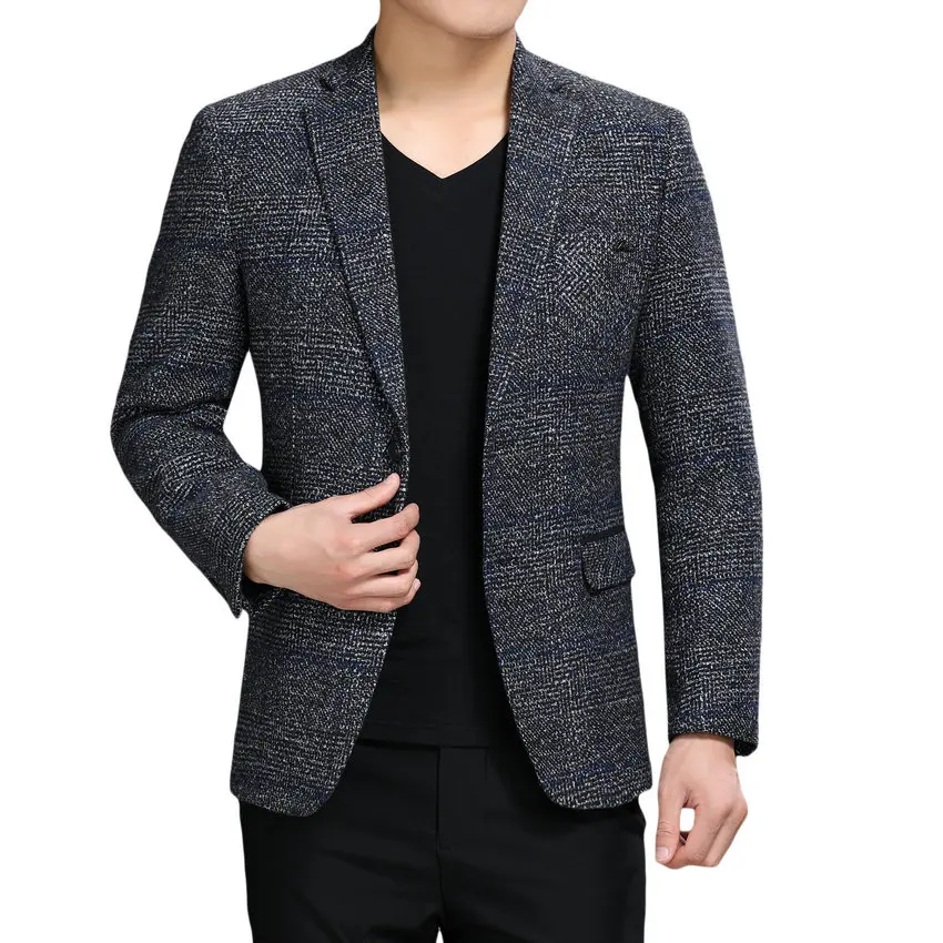 Британский стиль человек элегантный Пиджаки для женщин Кофе серый твидовый